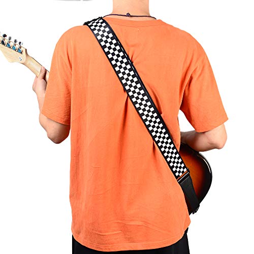 Checkered Guitar Strap Suitable For Bass, Electric & Acoustic Guitars