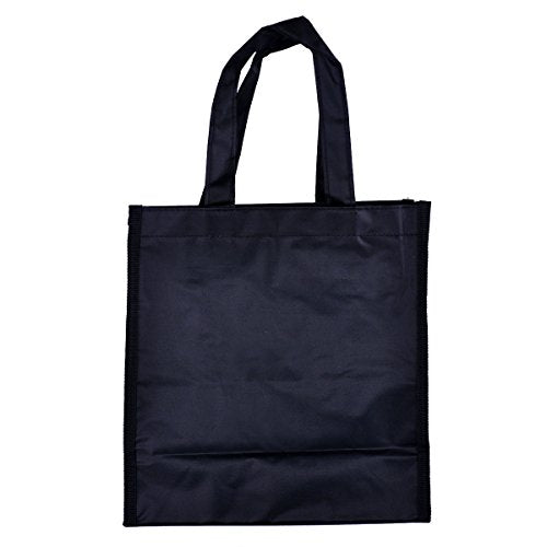 Piano Keys Music Waterproof Oxford Cloth Handbag Shoulder Tote Shopping Bag Gift (Black-Large-1)