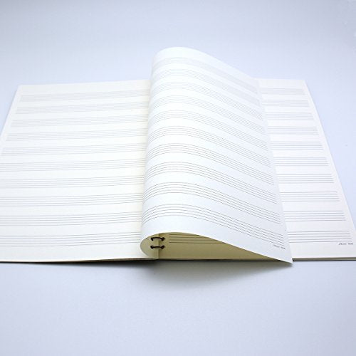 Rinastore Blank Sheet Music Composition Manuscript Staff Paper Art Piano-Keyboard-Music-Notebook Black 50 Pages 26x19cm (Black Piano)