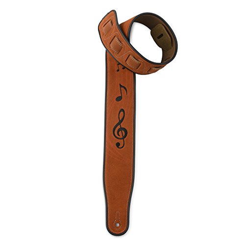 Brown Genuine Leather Guitar Strap Adjusteable Soft Suede Shoulder Starp