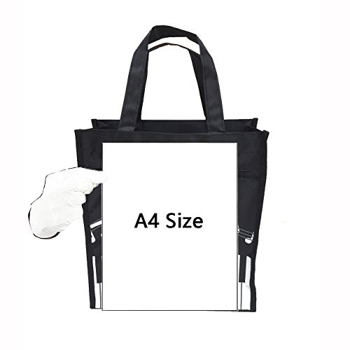 Piano Keys Music Waterproof Oxford Cloth Handbag Shoulder Tote Shopping Bag Gift (Black-Large-1)