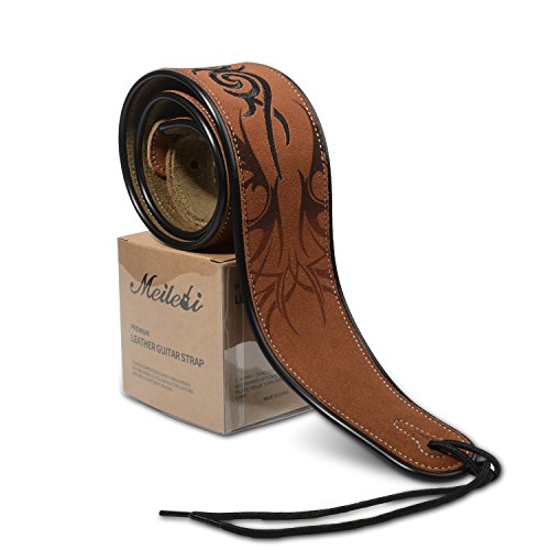 Guitar Strap Soft Suede Leather  2.75" Width Adjustable for Bass Electric & Acoustic Guitar