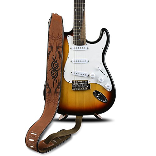 Guitar Strap Soft Suede Leather  2.75" Width Adjustable for Bass Electric & Acoustic Guitar
