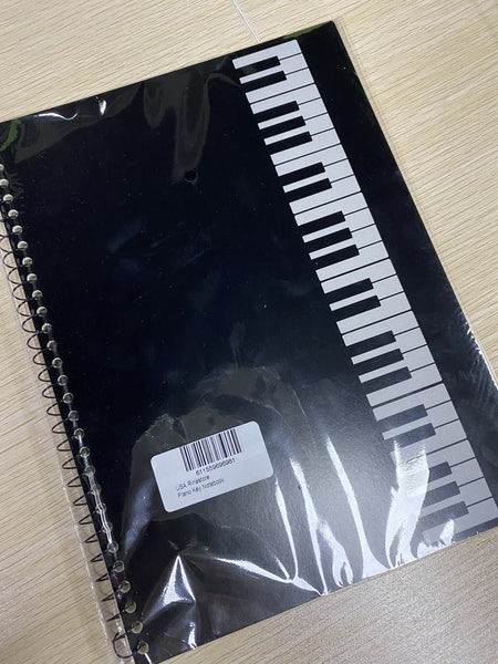 Rinastore Blank Sheet Music Composition Manuscript Staff Paper Art Piano-Keyboard-Music-Notebook Black 50 Pages 26x19cm (Black Piano)