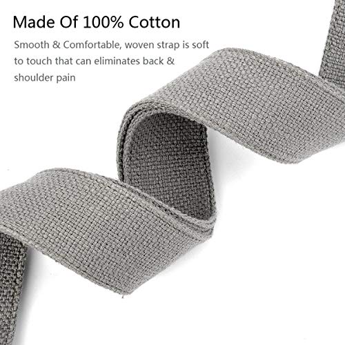 Guitar Strap 100% Soft Cotton Genuine Leather Ends with 2 Strap Locks & 1Button Headstock Adaptor