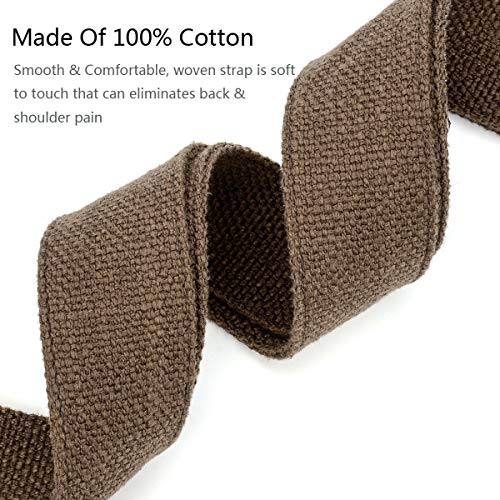 Guitar Strap 100% Soft Cotton Genuine Leather Ends with 2 Strap Locks & 1Button Headstock Adaptor