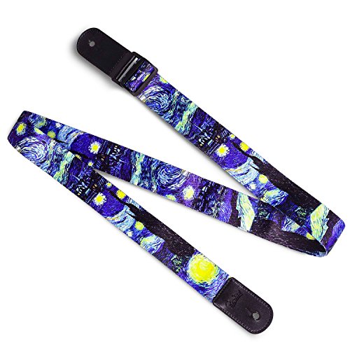 Van Gogh"Starry Night" Ukulele Strap for Soprano Concert Tenor & Baritone Ukulele (Uke-Starry Night)