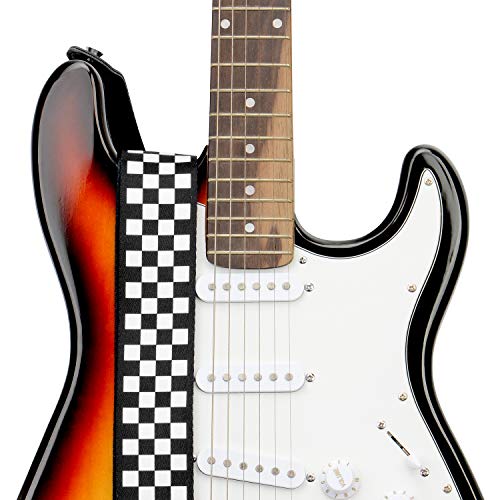 Checkered Guitar Strap Suitable For Bass, Electric & Acoustic Guitars