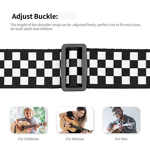 Checkered Guitar Strap Suitable For Bass, Electric & Acoustic Guitars