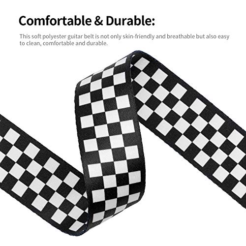 Checkered Guitar Strap Suitable For Bass, Electric & Acoustic Guitars
