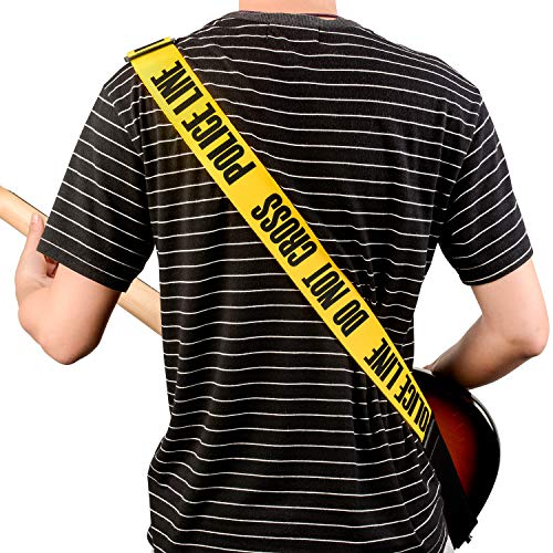 Guitar Strap Yellow"POLICE LINE" Includes Strap Button & 2 Strap Lock