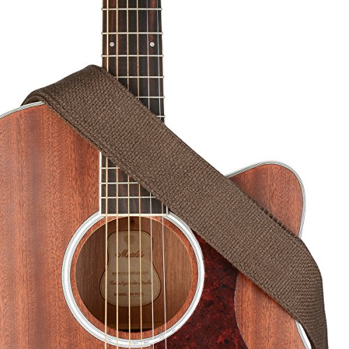 Guitar Strap 100% Soft Cotton Genuine Leather Ends with 2 Strap Locks & 1Button Headstock Adaptor