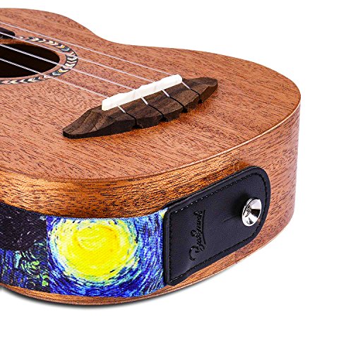 Van Gogh"Starry Night" Ukulele Strap for Soprano Concert Tenor & Baritone Ukulele (Uke-Starry Night)