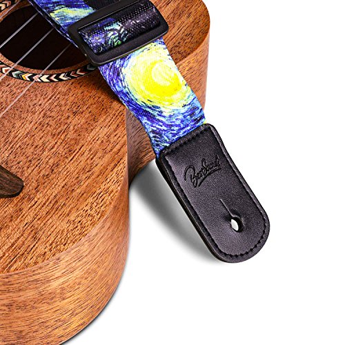 Van Gogh"Starry Night" Ukulele Strap for Soprano Concert Tenor & Baritone Ukulele (Uke-Starry Night)