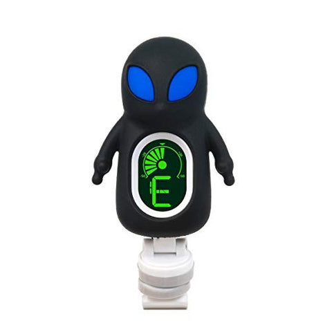 Guitar Tuner Clip-On Cartoon Alien for All Instruments with Guitar, Bass, Ukulele, Violin Mode