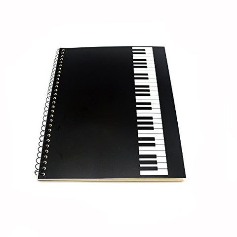 Rinastore Blank Sheet Music Composition Manuscript Staff Paper Art Piano-Keyboard-Music-Notebook Black 50 Pages 26x19cm (Black Piano)