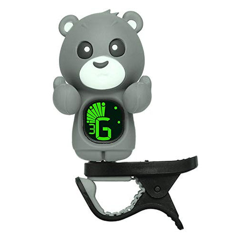 Clip-On Cartoon Tuner For Guitar,Bass,Ukulele,Violin,Chromatic Tuning Modes (Gray)
