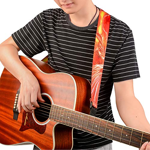 Guitar Strap Unique"ROSEFINCH" Pattern Design for Bass, Electric & Acoustic Guitars