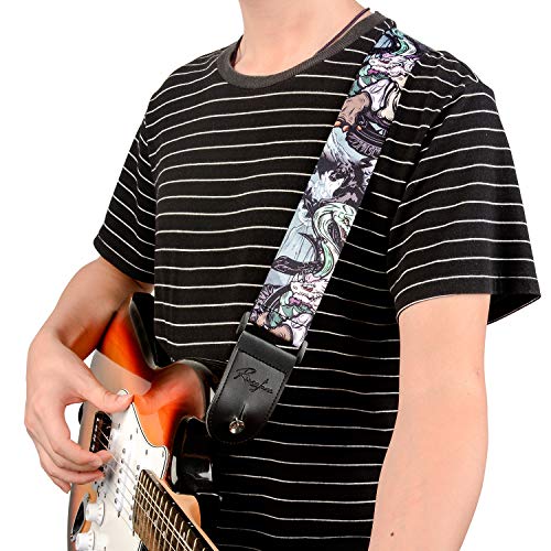 Guitar Strap, Unique"Black Tortoise" Includes Strap Button & 2 Strap Locks