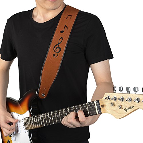 Brown Genuine Leather Guitar Strap Adjusteable Soft Suede Shoulder Starp