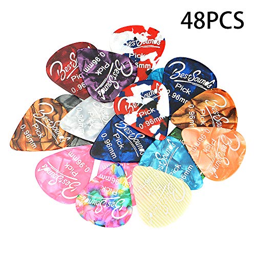 Guitar Picks Heavy, 48 Pack Colorful Celluloid Guitar Picks (0.96mm)
