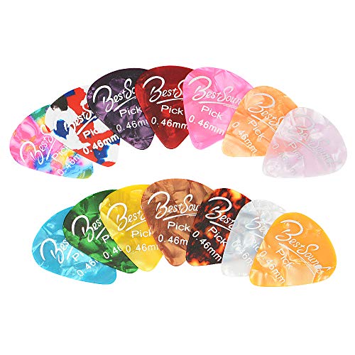 Guitar Picks Thin, 48 Pack Colorful Celluloid Guitar Picks (0.46mm)