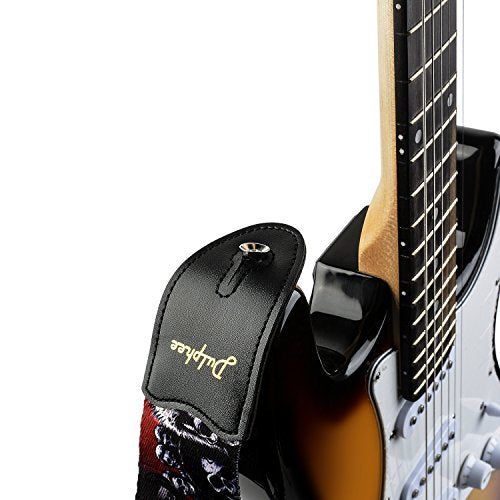 Guitar Strap Skull Design - Adjustable Soft Polyester For Bass, Electric & Acoustic Guitar