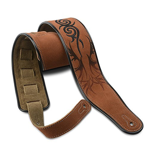 Guitar Strap Soft Suede Leather  2.75" Width Adjustable for Bass Electric & Acoustic Guitar