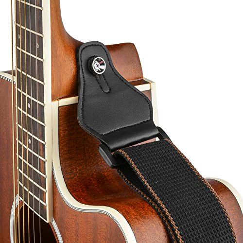 Guitar Strap with 3 Pick Holders 100% Soft Cotton Strap