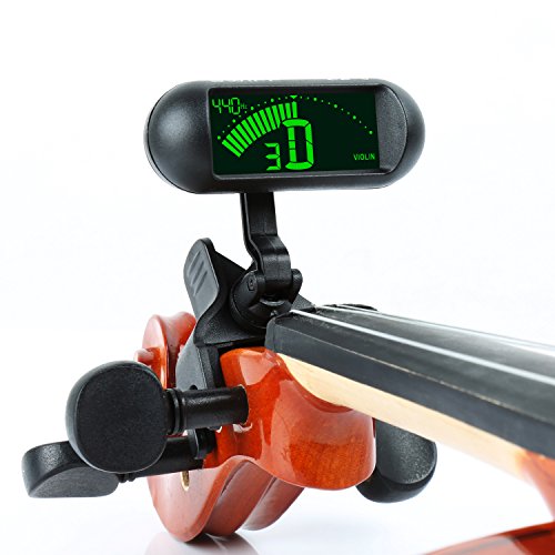 Professional Violin Viola Tuner, Clip-On Large LCD Screen Tuner (Black)