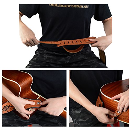 Guitar Strap Soft Suede Leather  2.75" Width Adjustable for Bass Electric & Acoustic Guitar